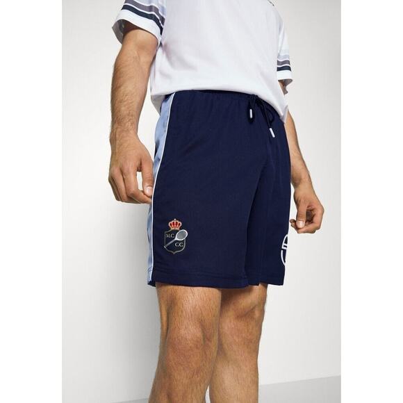 NWT Sergio Tacchini Monte Carlo Tennis Shorts Navy Blue Logo Men's Medium - Picture 1 of 12